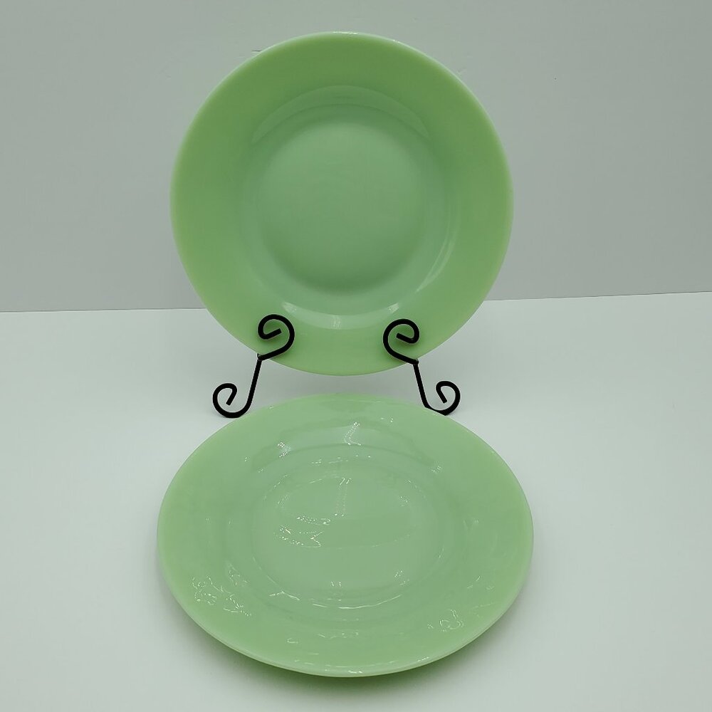 Jadeite Green Glass Salad Dessert Small Luncheon Plates Jade-Ite 8" Plates